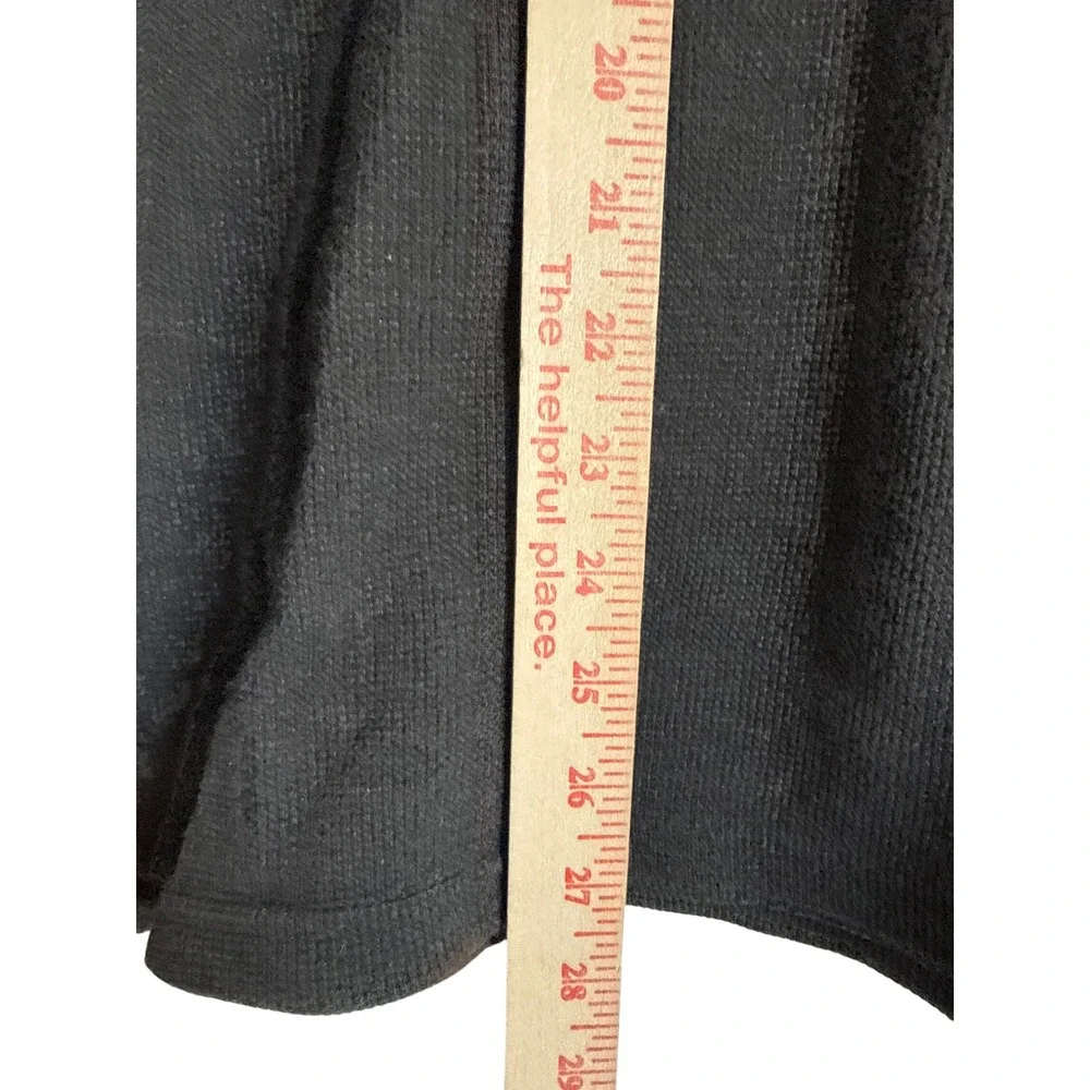 Lands End Womens Gray V Neck Long Sleeve Knit Sweater Top Size L‎ 14-16 Cotton